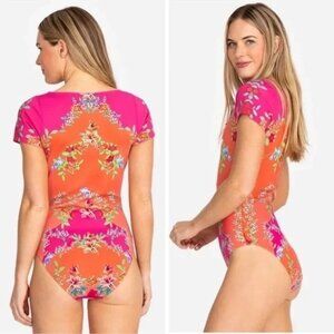 NWT Johnny Was Wave Surf Neoprene One Piece Swimsuit Floral XL